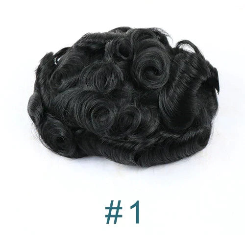 Curly Men's Hair Topper with Glue Kit and Remover