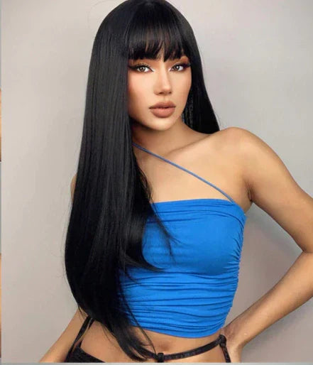 Wig With Fringe - Organic Premium Fiber