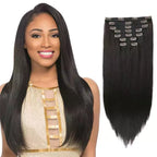 7-Piece Brazilian Natural Hair Weft Kit - Snap Clip