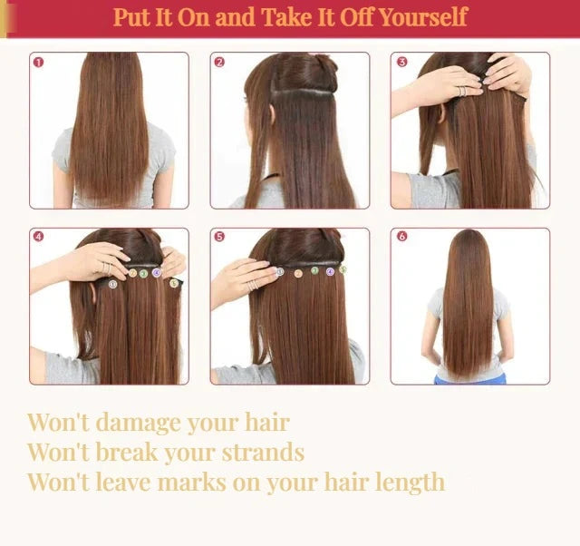 7-Piece Natural Hair Weft Kit - Snap Clip