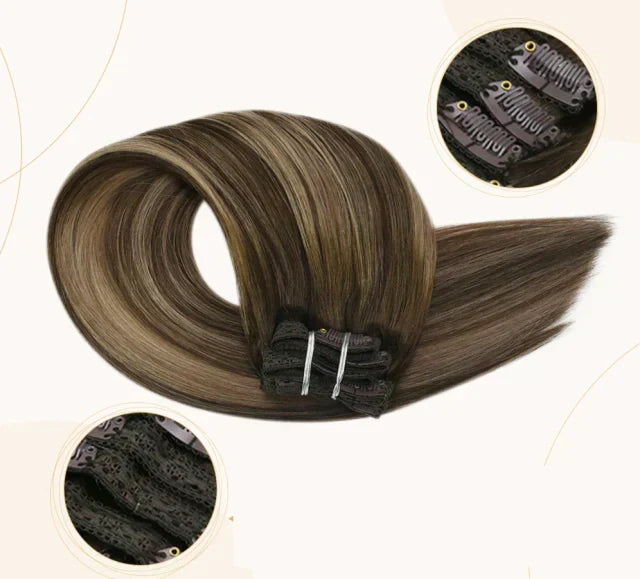 7-Piece Natural Hair Weft Kit - Snap Clip