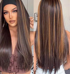Straight Wig with Headband - Premium Fiber