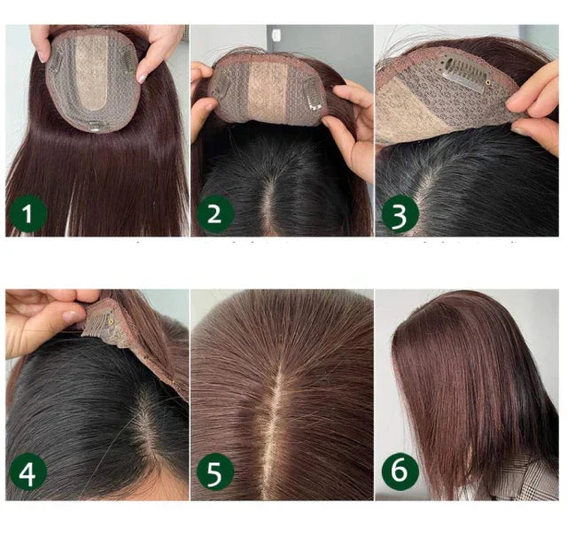 Human Hair Topper - 13x13 cm Base