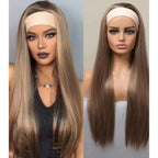 Straight Wig with Headband - Premium Fiber