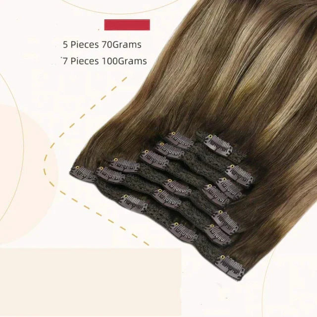 7-Piece Natural Hair Weft Kit - Snap Clip