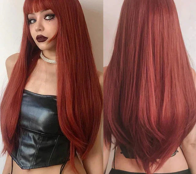 Wig With Fringe - Organic Premium Fiber