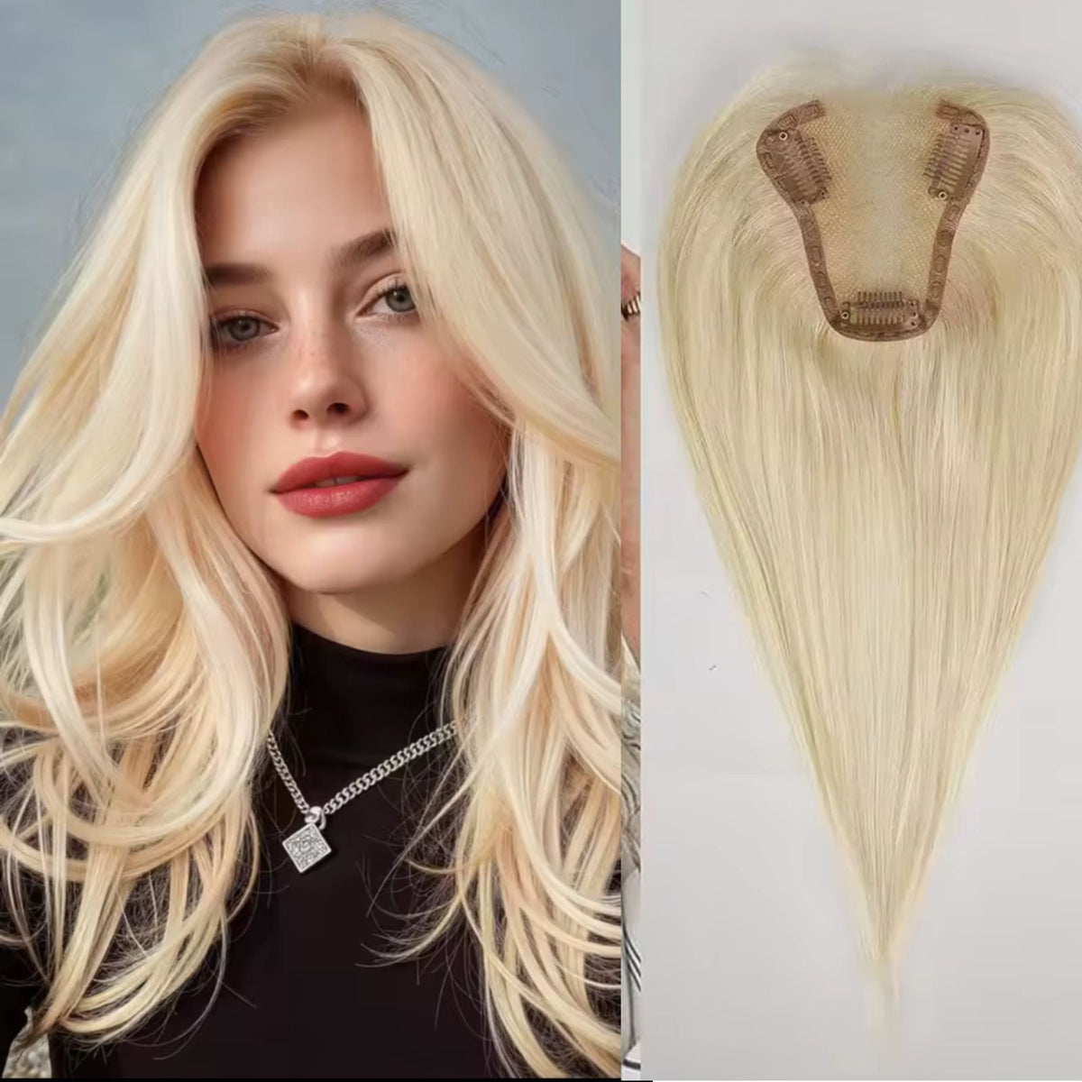 Fringe Topper - Silk Base, Free Part