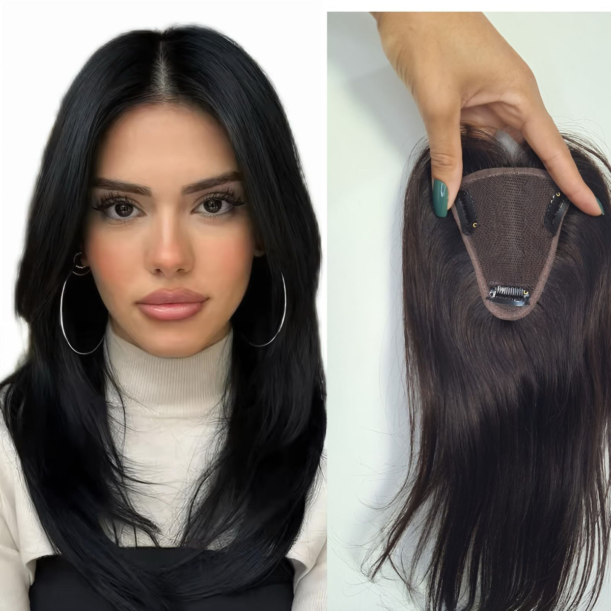 Fringe Topper - Silk Base, Free Part