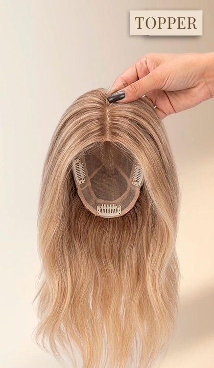 Blonde Human Hair Topper - Silk Base