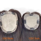 Human Hair Topper - Silk Base with Micro-Skin, Glue-On