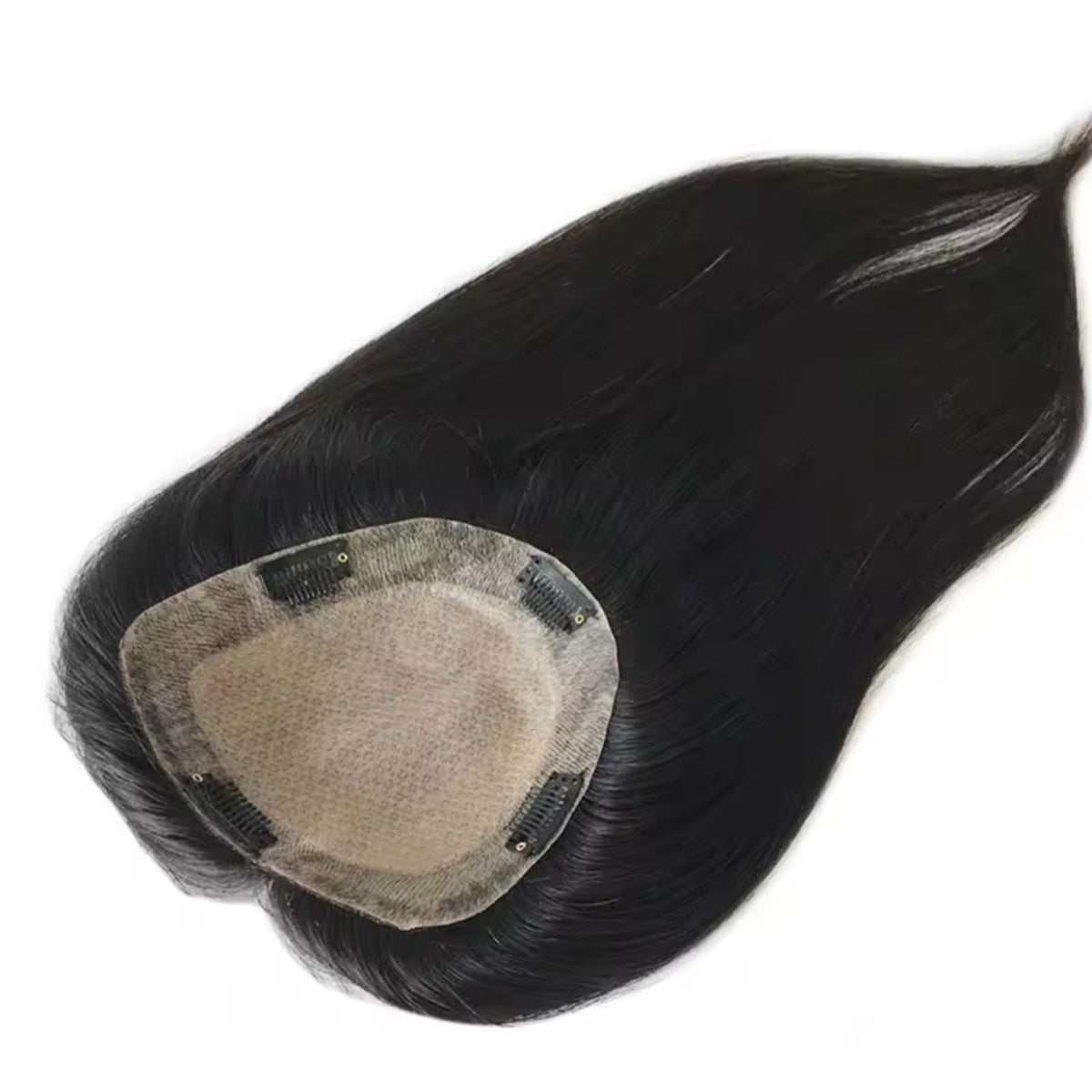 Human Hair Topper - Silk Base with Micro-Skin, Glue-On