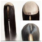 Human Hair Topper - Silk Base with Micro-Skin, Glue-On