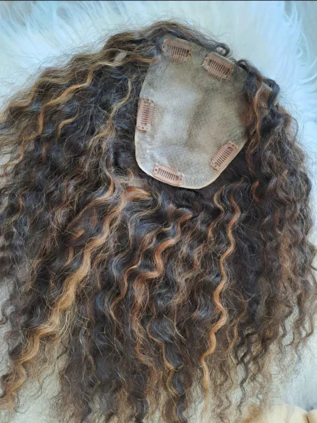 Curly Human Hair Topper - Custom