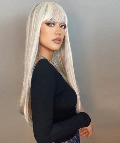 Wig With Fringe - Organic Premium Fiber