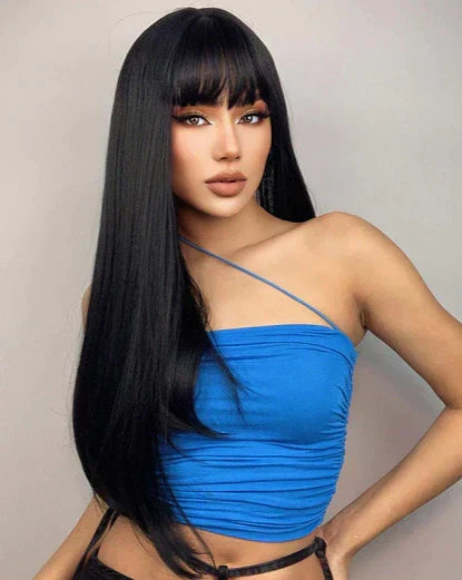 Wig With Fringe - Organic Premium Fiber