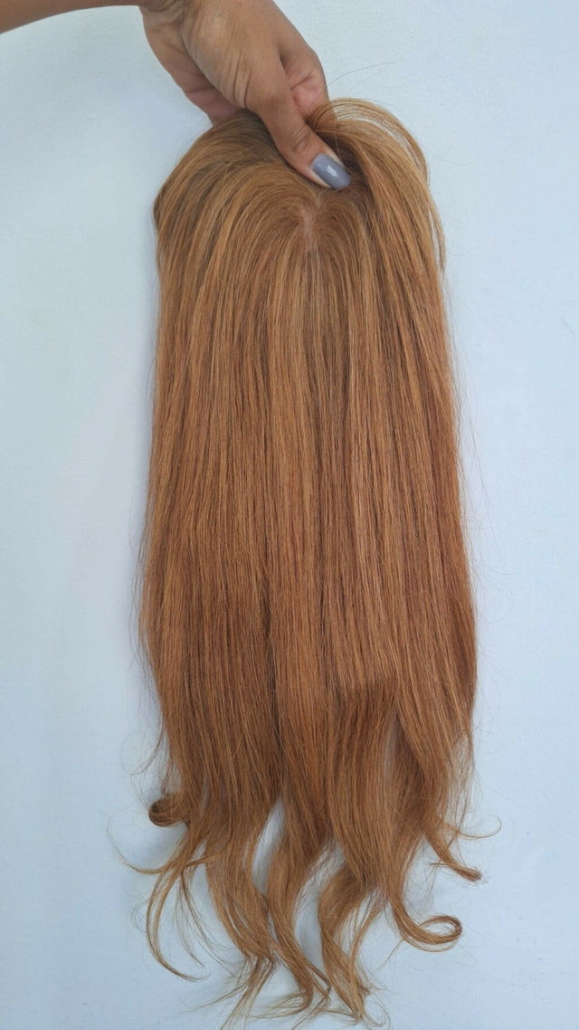 Blonde Human Hair Topper - Silk Base