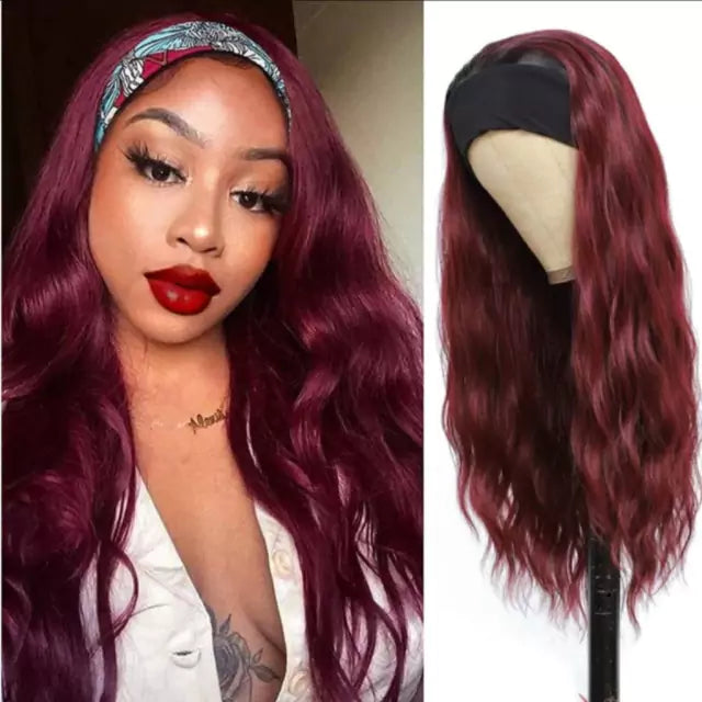 Straight Wig with Headband - Premium Fiber