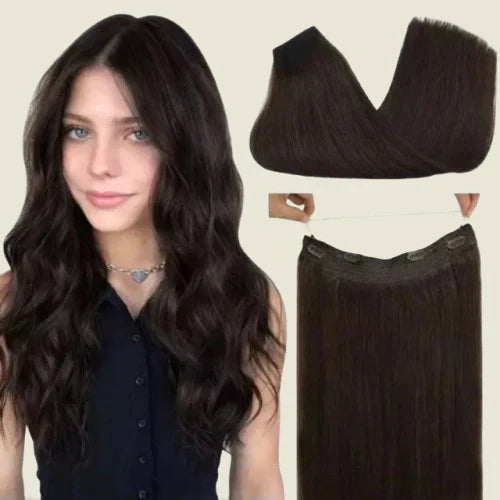 Tic-Tac Snap Clip Topper with Invisible Wire - Natural Human Hair
