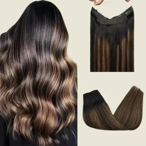 Tic-Tac Snap Clip Topper with Invisible Wire - Natural Human Hair