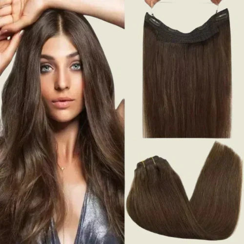 Tic-Tac Snap Clip Topper with Invisible Wire - Natural Human Hair