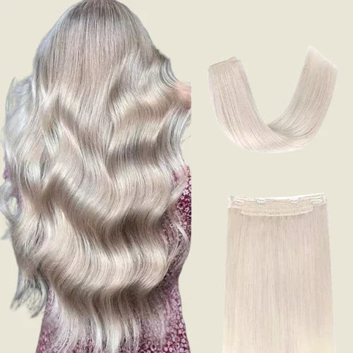 Tic-Tac Snap Clip Topper with Invisible Wire - Natural Human Hair