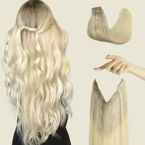 Tic-Tac Snap Clip Topper with Invisible Wire - Natural Human Hair