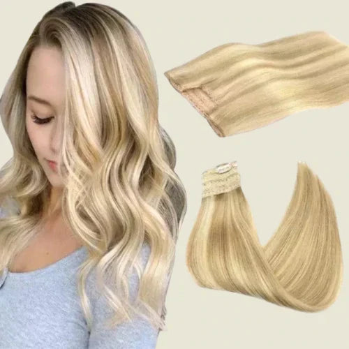 Tic-Tac Snap Clip Topper with Invisible Wire - Natural Human Hair