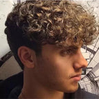 Curly Men's Hair Topper with Glue Kit and Remover