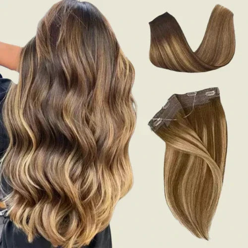 Tic-Tac Snap Clip Topper with Invisible Wire - Natural Human Hair