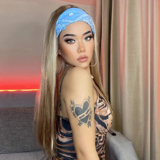 Straight Wig with Headband - Premium Fiber