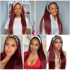 Straight Wig with Headband - Premium Fiber