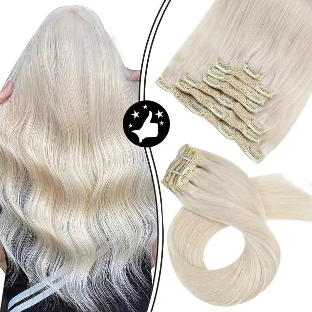 7-Piece Natural Hair Weft Kit - Snap Clip