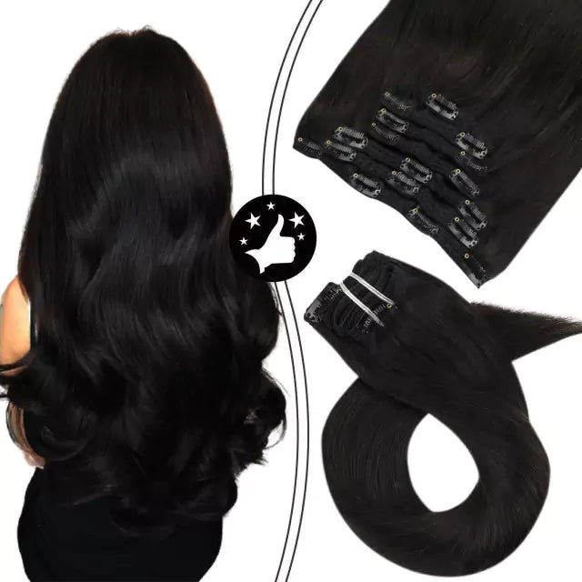 7-Piece Natural Hair Weft Kit - Snap Clip