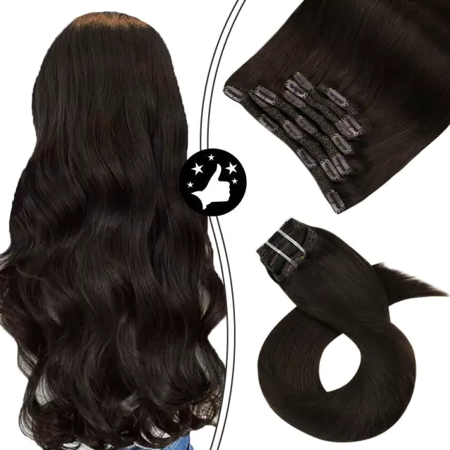 7-Piece Natural Hair Weft Kit - Snap Clip