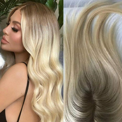 Blonde Human Hair Topper - Silk Base