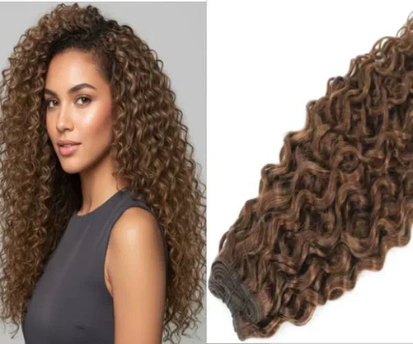 Curly Natural Hair Weft Set - Snap Clip