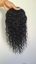 Curly Human Hair Topper - Free Part, Silk Base