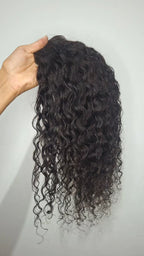 Curly Human Hair Topper - Free Part, Silk Base