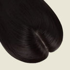 Human Hair Topper with Fringe - Silk Base