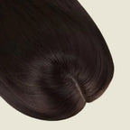 Human Hair Topper with Fringe - Silk Base