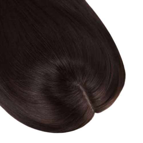 Human Hair Topper without Fringe - Silk Base