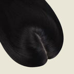 Human Hair Topper with Fringe - Silk Base