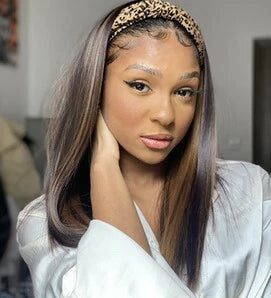 Straight Wig with Headband - Premium Fiber