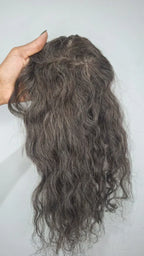 Curly Human Hair Topper - Free Part, Silk Base