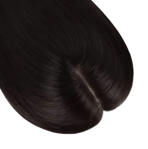 Human Hair Topper with Fringe - Silk Base