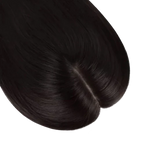 Human Hair Topper with Fringe - Silk Base