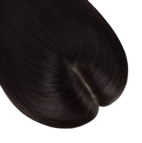 Human Hair Topper - Silk Base with Micro-Skin, Glue-On