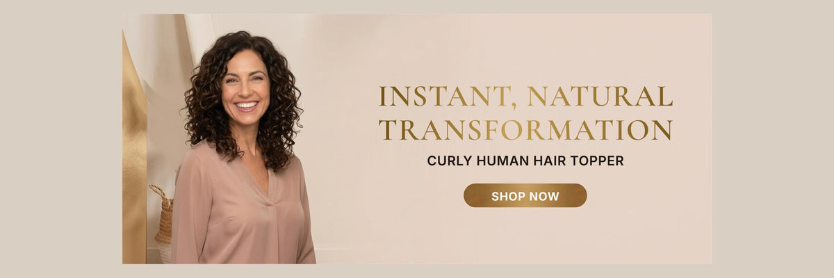 Instant, natural transformation - curly human hair topper