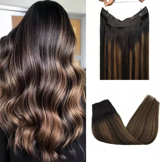Tic-Tac Snap Clip Topper with Invisible Wire - Natural Human Hair