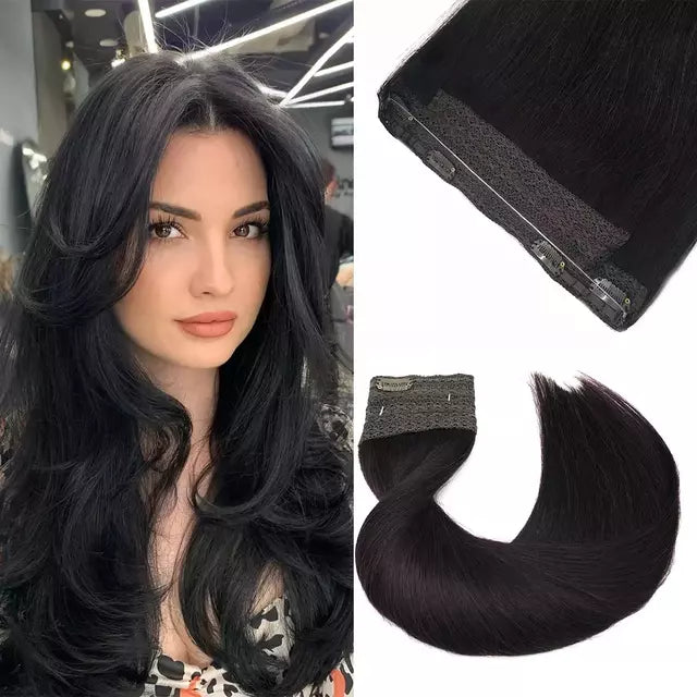 Tic-Tac Snap Clip Topper with Invisible Wire - Natural Human Hair
